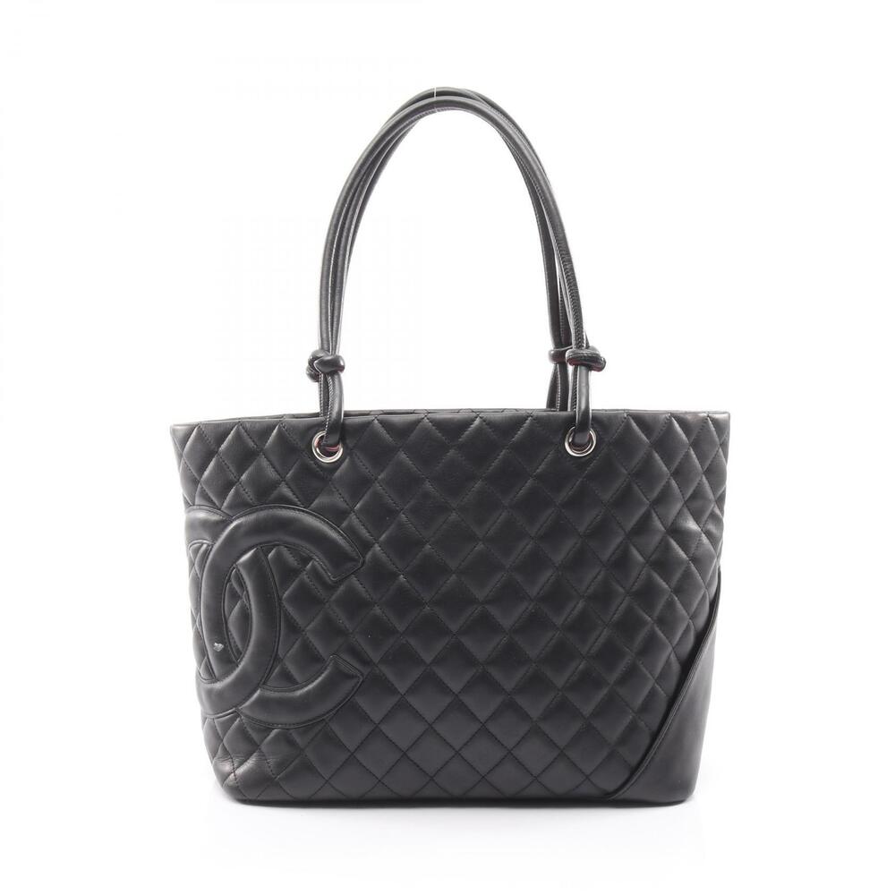 Chanel Cambon Tote Bag Leather Black